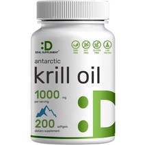 Deal 남극 크릴 새우 오일 액상 오 메가 3 프로 56 1000mg 200 소프트젤
