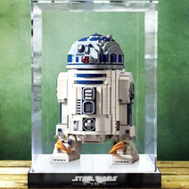 레고 쇼케이스 D2-R2 75308 호환 로봇 아크릴 케이스 수납 방진 수납함 진열장 장식장, 프리미엄 베이스+페인팅 배경, 25x25x35cm(