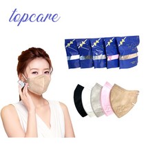 KF94 새부리형 컬러 마스크 귀편한 25매입 대형 100매 topcare 스타일핏, 화이트, 9999