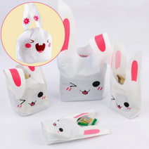 귀여운 토끼 선물 포장 봉투 1P 어린이집 답례품 생일 선물 상자 쿠키 양말 케이스, 제품선택, 특대-토끼이빨