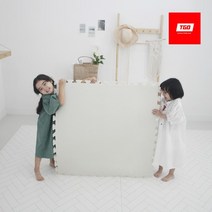 티지오매트 PVC 우다다 퍼즐매트 100x100cm, 라이트베이지, 100x100x3.4cm (1장)