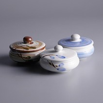 뚜껑 도자기종지(백자 분청 청화), 선택2. 분청