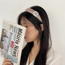 스퀘어 큐빅 새틴 핸드메이드 백화점 얇은머리띠 차화연