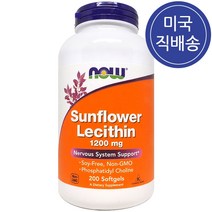NOW FOOD 해바라기 레시틴 1200 mg 200 소프트젤, 200개입, 1병, 200정