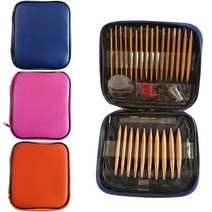 대나무 우드 조립식 초보 전문가용 대바늘 뜨개질 파, 감자쌀롱 핑크