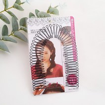 잔머리 정리 헤어핀 C타입 머리띠 똥머리 고정 M12200, 블랙, 1개