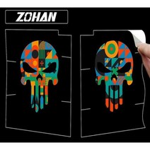 전술장갑 ZOHAN 전술 총 매그 스킨 프리미엄 프리컷 비닐 스티커 AR15 30 번째 잡지에 적합 방수 비반사 매트, 5.Colourful skull