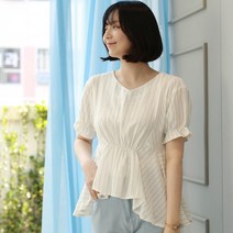 [웬디즈갤러리] 언발 허리 셔링 블라우스 FBL103