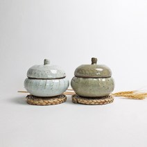 수작업 도자기 미니 항아리 현관 소금 항아리 작은 단지 꿀단지 2색상