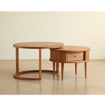 북유럽 라운드 거실 테이블 소파 탁자 다도, 북미 벚나무 60x60x43cm