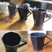 머그컵(골드링 헥사1P)-커피잔/찻잔/사무실컵/선물, 블랙