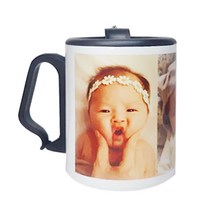 핸드디자인 3컷 스테인리스 스텐 포토머그컵제작 330ml, 화이트, 1개
