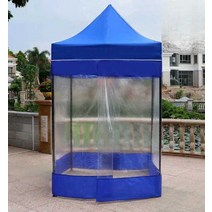슬러지 보관함 천막 폐기물 보관 화물차 야외 저장, 1.2x1.2 파란색 텐트 + 3 측면 천