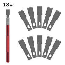 카빙나이프 10 블레이드 교체가있는 1 나이프 핸들 18 pcb 수리 나무 조각 도구 diy 절단 도구, 1 세트