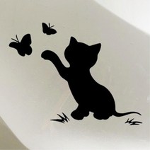 차량용 귀영운 고양이 앞범퍼 뒷범퍼 기스가리기 스티커 YF소나타 TG 오도바이 아반떼MD 포터2 익스플로러 XG 남편선물 올뉴쏘렌토 흠집 쉬운셀프다이, 1개, 화이트