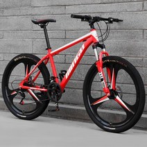 21 24 단 산악 자전거 26 인치 풀 서스펜션 BMX 로드, 빨간+26 inch(155-185cm)+30