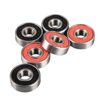 자전거베어링 50PCS ABEC-9 608 2RS 롤러 스케이트 휠 베어링 녹슬지 않는 보드 레드 밀봉 8x22x7mm 샤프트, [01] Black
