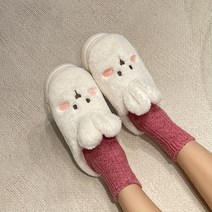 [당일출고] 꼼꼼구두 뽀송 토끼 실내화 플랫폼 키높이 털슬리퍼(5cm)