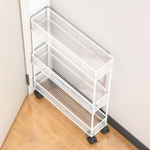 틈새수납장 철재 세탁실 폭좁은 이동식 선반, 17
