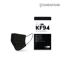 퓨어네이처 덴탈형 KF94 피부 저자극 블랙 마스크 대형, 30개입, 3개