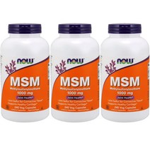 Now Foods MSM 1000mg 베지 캡슐, 240정, 3개