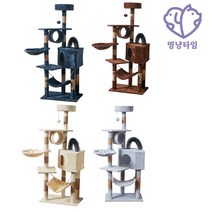 멍냥타임 스프라이트 캣타워 8768 소형 5단 고양이용품 돗자리 숨숨집 가성비 캣폴 애묘 애견 펫테리어, 8768 스프라이트캣타워베이지