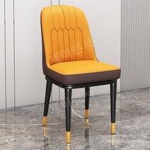 북유럽 식당 카페 의자 모던 심플 호텔 홈 레스토랑 등받이 의자, 오렌지페이스+커피백+골든레그[스크래치방지나파가