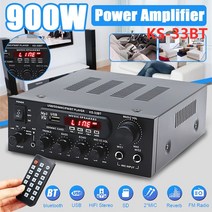 버스킹 SUNBUCK Av-80 2000W 홈 시어터 앰프 HiFi 블루투스 파워 스테레오 오디오 가라오케 FM 수신기 USB, 04 KS 33BT_01 EU Plug