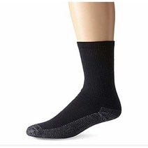 프룻오브더룸 남성용 쿠션 크루 양말 6팩 블랙. One Size