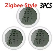 스마트온습도계 온도기록계 Tuya wifi zigbee 온도 및 습도 센서 컨트롤러 미터 스마트 홈용 lcd 디스플레이가있는 실내 습도계 온도계, 화이트 지그비 3pcs