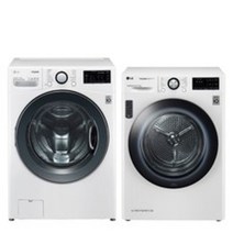 LG전자 트롬 트윈워시 건조기 세트 F19WDU-9V 19kg + 9kg 방문설치, 화이트