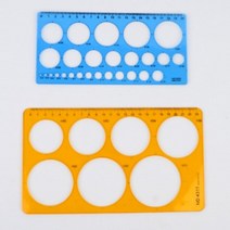 투명 플라스틱 원형 도형자 동그라미 크기별 모양자 제도용 학생용 원그리기 수학 교재 교구, 사이즈, 대