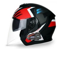 오픈페이스 헬멧 반모 오토바이 바이크 하이바 클래식 스쿠터 시스템 경량 여름, D.맥스 레드 (블루투스포함)