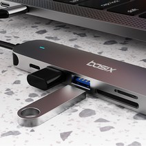 BASIX USB C타입 6포트 HDMI 스마트폰 노트북 맥북 프로 에어 멀티포트 허브 카드리더기 DEX 미러링 스마트폰TV연결 BX6H