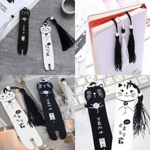 캐릭터책갈피 고양이책갈피 우드책갈피 동물책갈피, 블랙