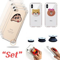 핸드폰 LG Q8 2018 케이스 (LM-Q815S Q815K Q815L) 방탄젤리+그립톡 세트