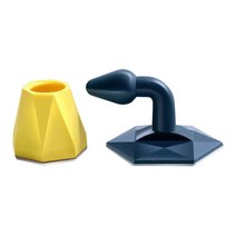 노르딕 사일런트 실리콘 도어 스톱 석션 업 도어 블록 플로어 마운트 펀치 프리, 파란색 노란색