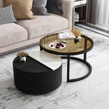 거실상 좌탁 엔틱느낌 북유럽 커피 미니멀리스트 라운드 메이크업 찻상 6인용 자취방, H