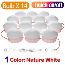화장대 조명 dimmable led메이크업미러전구12v 화장대거울벽램프헐리우드전문조명욕실, 자연 흰색, 14 전구 핑크, 2년 보증