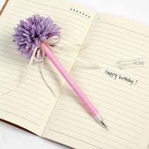 러블리 리본 국화꽃 플라워 볼펜 중성볼펜 (퍼플), 상세페이지 참조, 상세페이지 참조, 상세페이지 참조