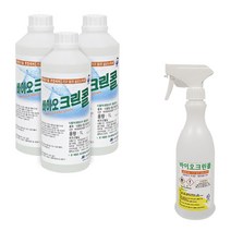 바이오크린콜 75퍼센트 살균소독제 1L x 3p + 분무기 450ml 세트, 1세트