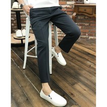사계절 일자핏 옆밴딩 9부 면 남자 슬랙스 빅사이즈(4컬러)