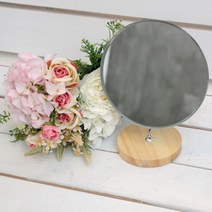 [RA㏓] 빠띠라인 원형 원목 반달 거울 YA 장식 테이블 예쁜 탁상 스텐드 디자인 책상용 화장 소품 미용 ▷_§Ea, 《본상품》