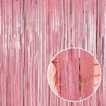 파티은박커튼 [폭1m/높이2m] 홀로그램 펄로즈골드 5개입, 단품