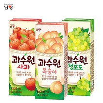 남양 과수원 190mlx72팩(3box) 4종 택1/사과/청포도/복숭아/오렌지/혼합가능/무료배송, 72개, 190ml