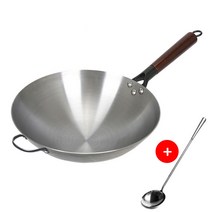 무쇠웍 중화웍 나무 손잡이 궁중팬 캠핑 북경팬 프라이팬, 36cm 손잡이+스푼