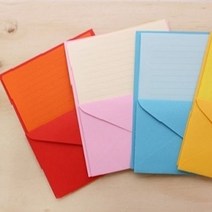 [모비딕컴퍼니] 고급편지지 감사카드 메세지카드 생일카드 무지봉투 편지 단추봉투 phiao, 잇★ 칼라편지지 위문편지 군대편지 연애편지 편지봉투세트, 잇★ 칼라무지빨강