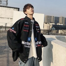 상의 남성 시크한스타일 일본 식 패션 유행브랜드 루즈핏 남자야구점퍼