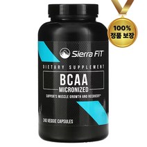 시에라 핏 미분화 BCAA 분지사슬아미노산 500mg 베지 캡슐 240정, One Size