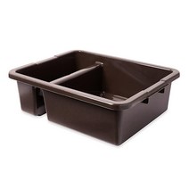 Rubbermaid 사업용 FG335100BRN 표준 버스/유틸리티 박스 26.5L(71/8 갤론) 브라운 3569963598, Divided_Brown